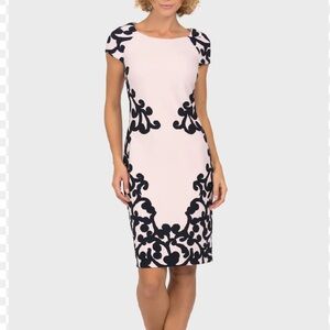 Joseph Ribkoff Black and light pink dress Size 10